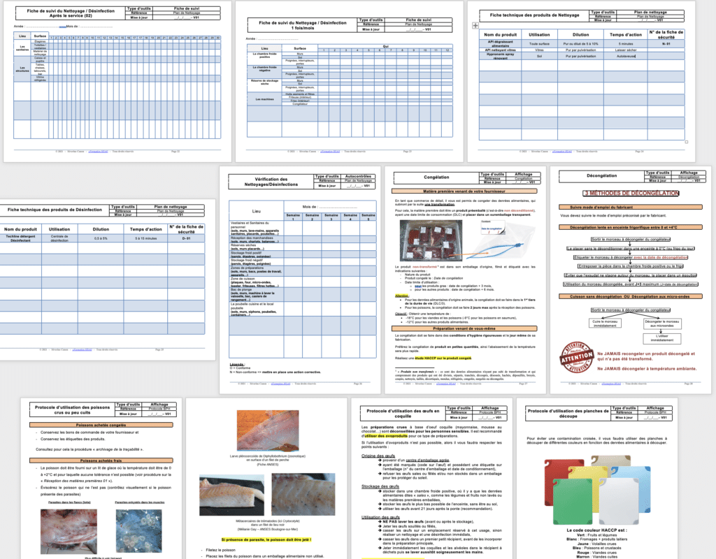 Fiches pour construire son plan de maîtrise sanitaire vierge word pour la restauration commerciale